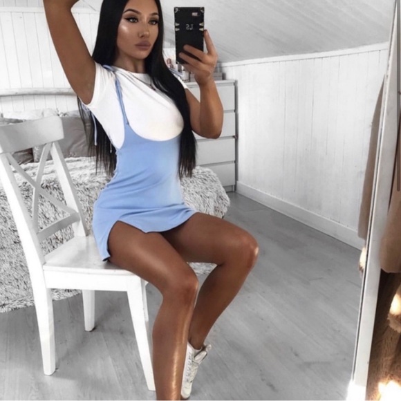 NWOT Tiger Mist Clara Pini Dress Baby Blue XS - Picture 2 of 4